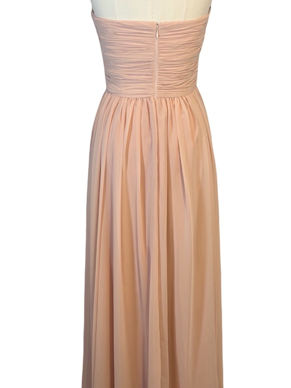 Vera Wang Blush Tone Strapless Gown Dress - Rouched Details Formal Prom Size 4 - Picture 4 of 9